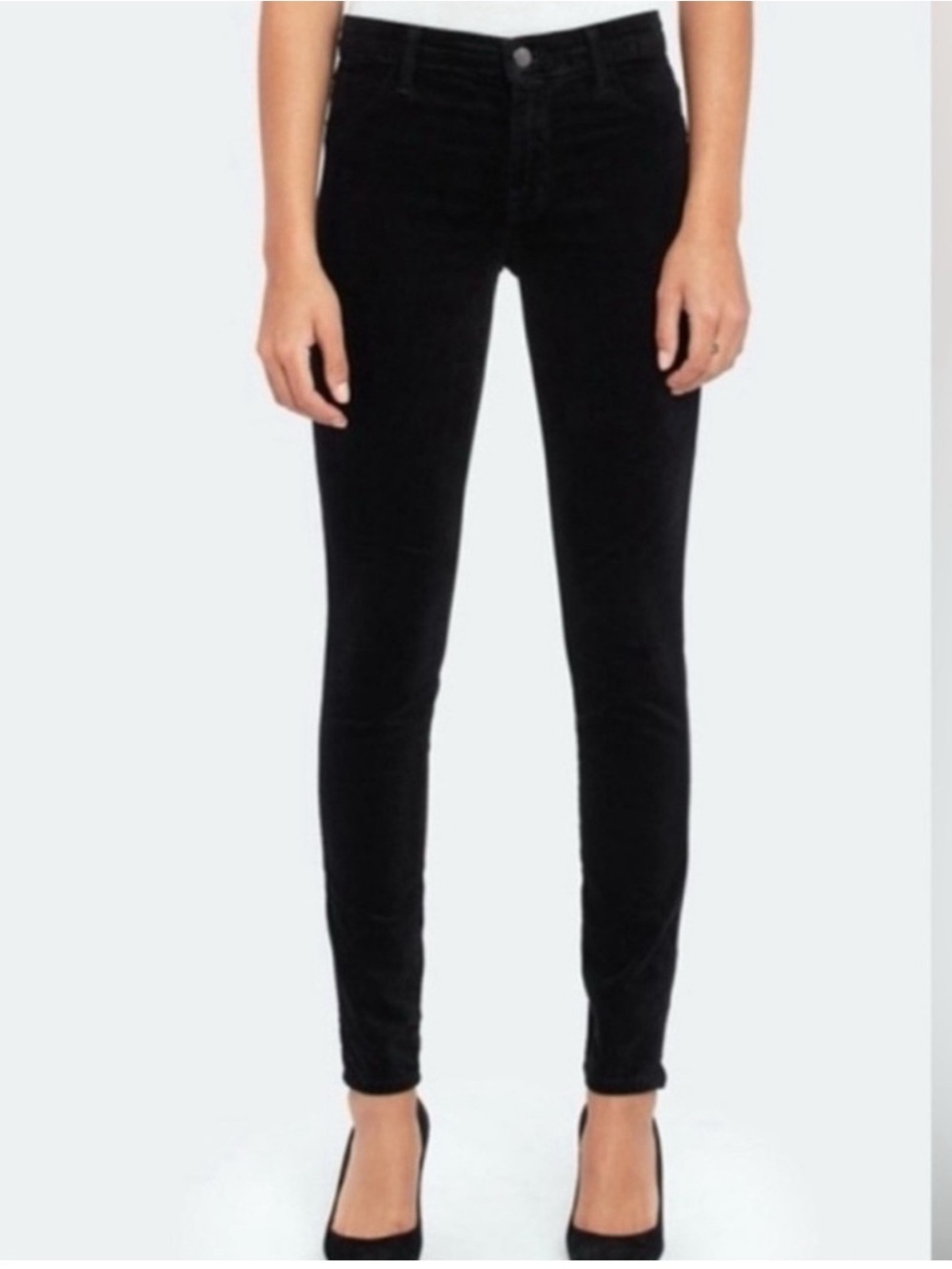 J Brand Black Velvet Skinny Jeans Women’s 27 | Mid Rise Corduroy Pants